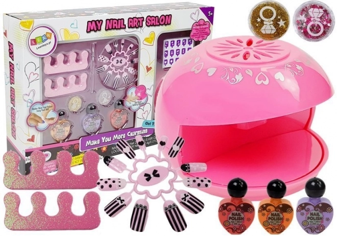 Nail Art Set with Dryer and Glitter