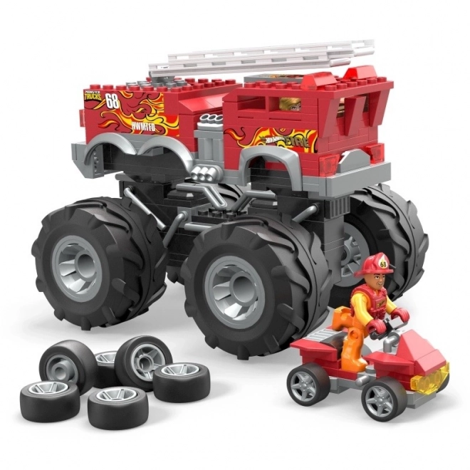 Costruzioni Mega Hot Wheels Camion dei Pompieri Monster Trucks con Quad ATV