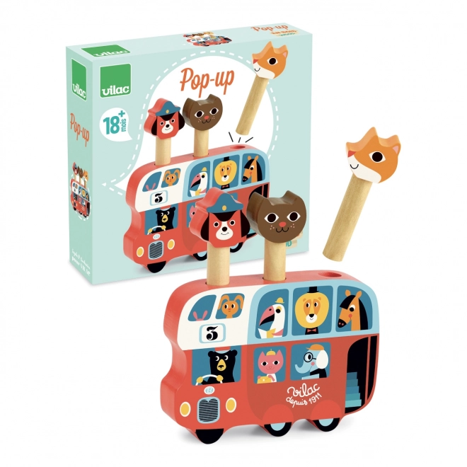 Wooden Launch Game with Animal Figures