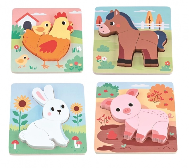 Wooden Farm Puzzle Set