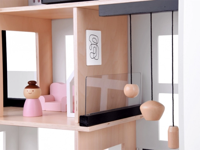 Modern Wooden Dollhouse in Loft Style