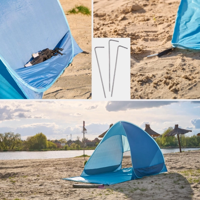 Tenda da spiaggia autoportante blu