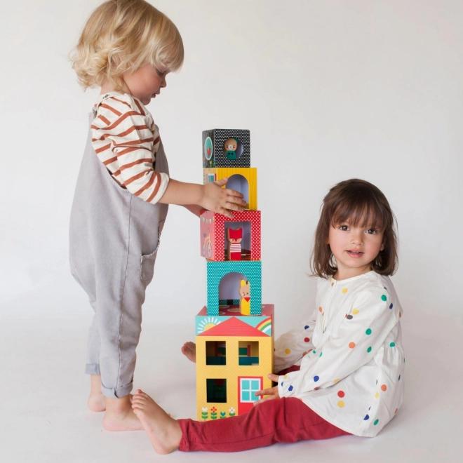 Stacking Blocks House with Animal Friends