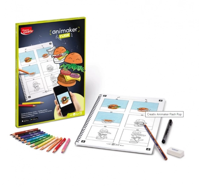 Creative Animation Drawing Set Animaker Flash with Pop Motifs