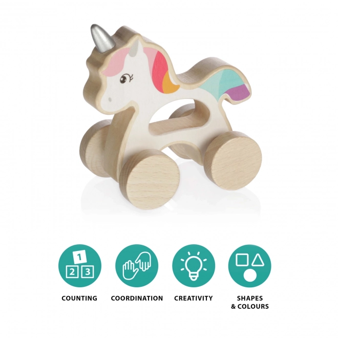 Wooden Ride-on Unicorn Toy