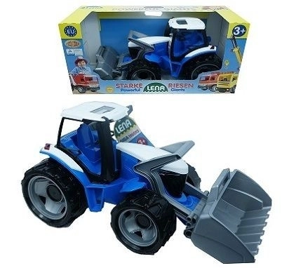 Blue and Gray Tractor with Scoop