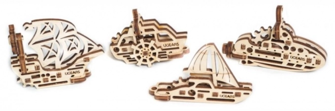 Ugears Wooden 3D Mechanical Puzzles Set