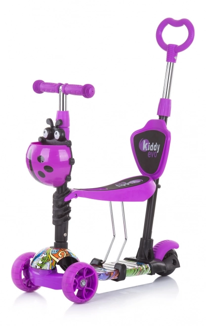 Chipolino Scooter with Parent Handle Kiddy Evo 3-in-1 Ocean – Purple Graffiti