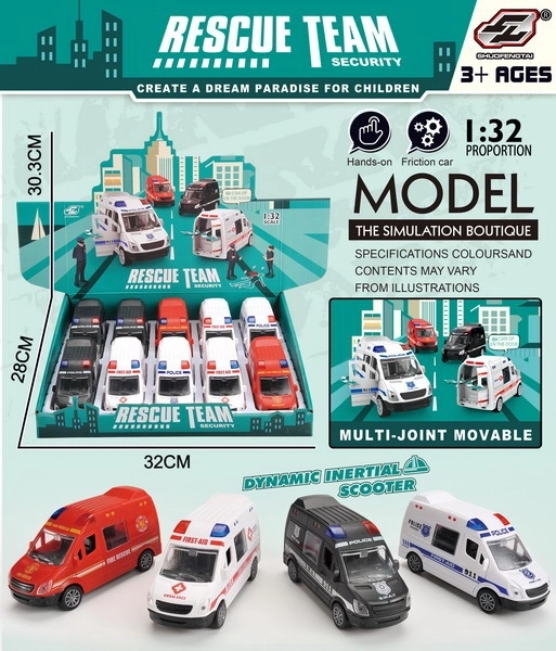 Emergency Rescue Car with Pull-Back Action