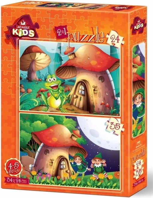 Art Puzzle Cottage Mushroom Puzzle Set