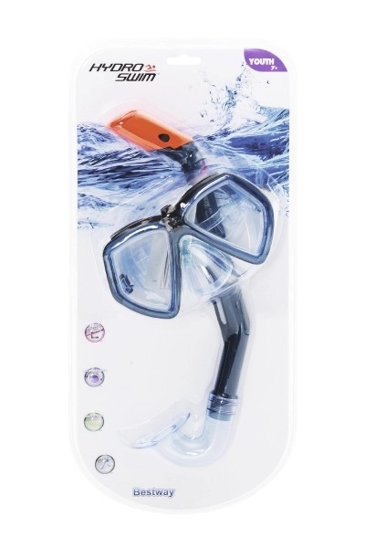 Set da immersione maschera + boccaglio 32cm 2 colori in blister 7+