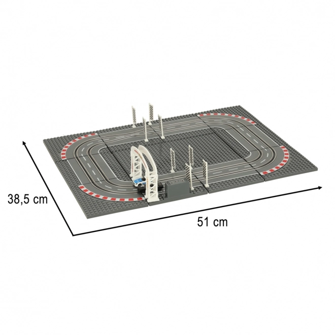 Electric Racing Police Car Track Set with Construction Blocks