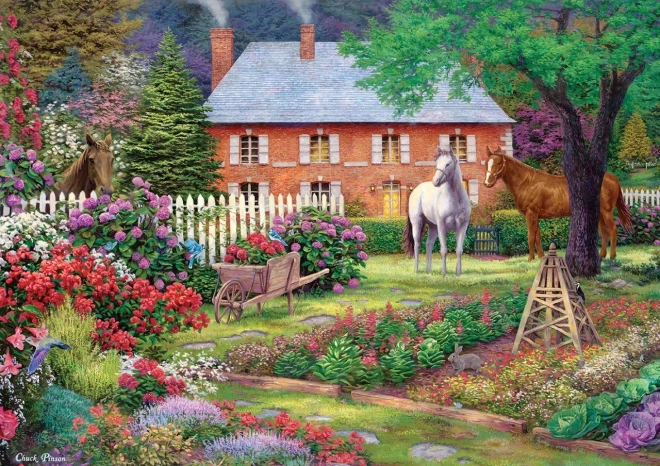 Garden with Horses Jigsaw Puzzle 1500 Pieces