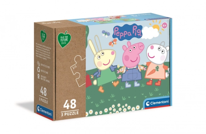 Clementoni Peppa Pig Eco-Friendly Puzzle Set 3x48 Pieces