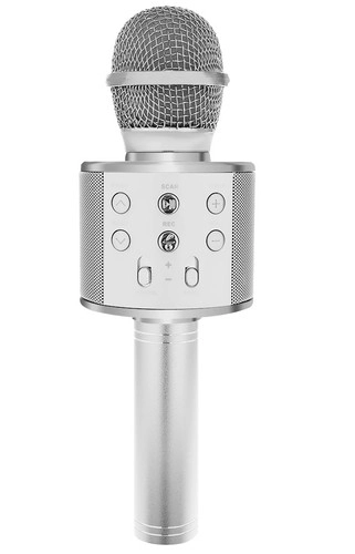 Wireless Karaoke Microphone Speaker – silver