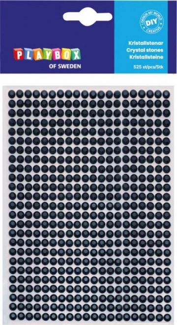 Playbox Adhesive Black Gemstones 525 pcs