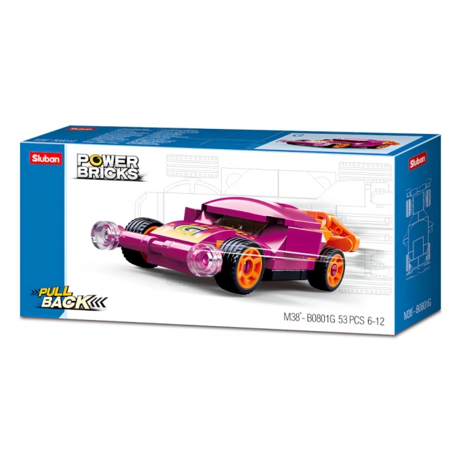 Pull-back Car Building Set Purple