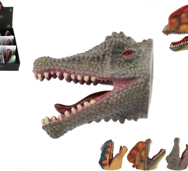 Rubberen dinosaurus-handpop - 1 stuk