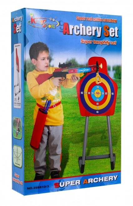 Large Crossbow Toy with Stand Target and Quiver for Kids 3+