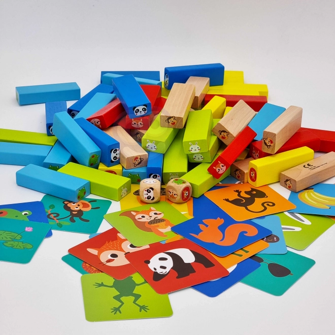 Wooden Game Jenga Animals TOOKY TOY