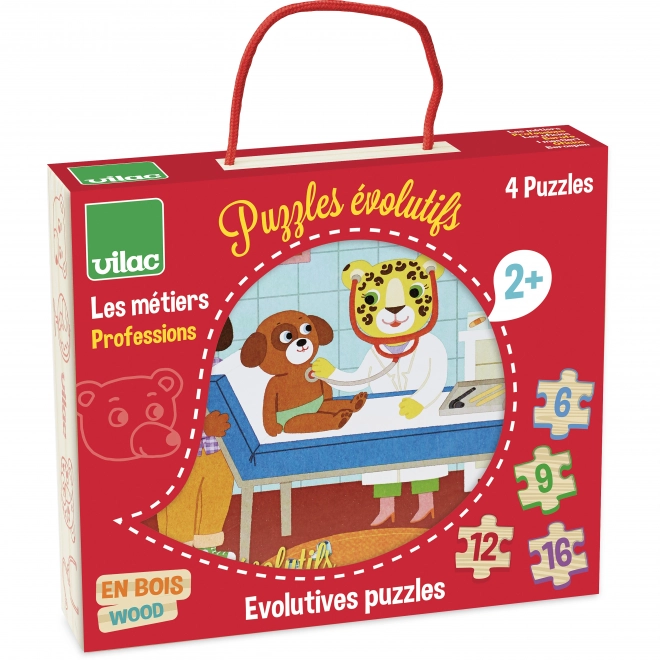 Vilac Wooden Puzzles Set with Professions Theme