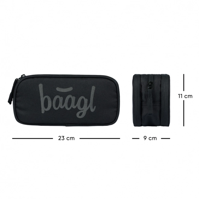baagl set nero con tre articoli: zaino, astuccio e sacca