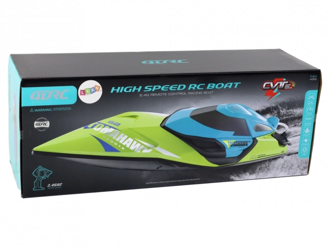 R/C Speed Boat with Lights 30 km/h Blue