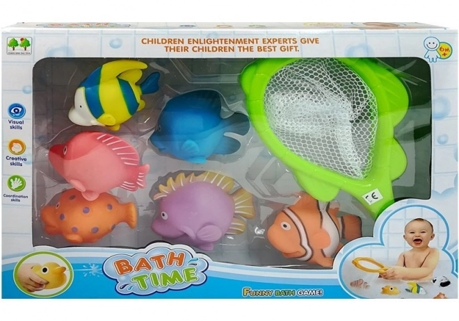 Bath Toy Set with Squirting Fish