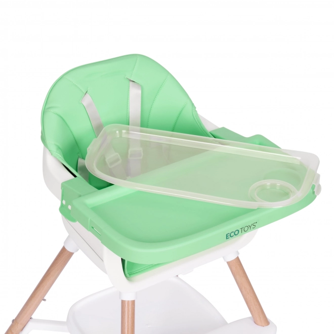 2-in-1 Child Feeding Chair in Green by Ecotoys