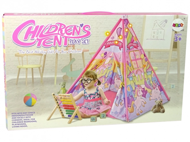 Unicorn Kids Play Tent with Lights