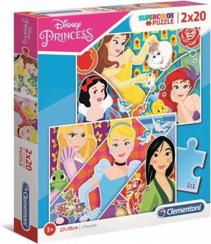 puzzle 2×20 darab super color – hercegnők