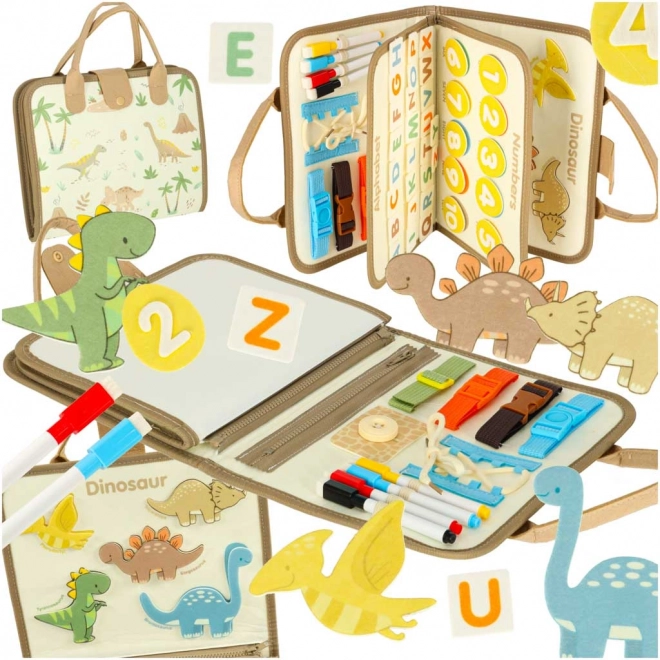 Montessori érzékszervi bőrönd dinoszauruszokkal