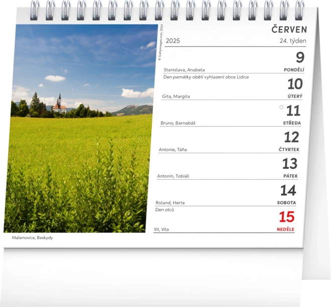 Desk Calendar Czech Mountains 2025