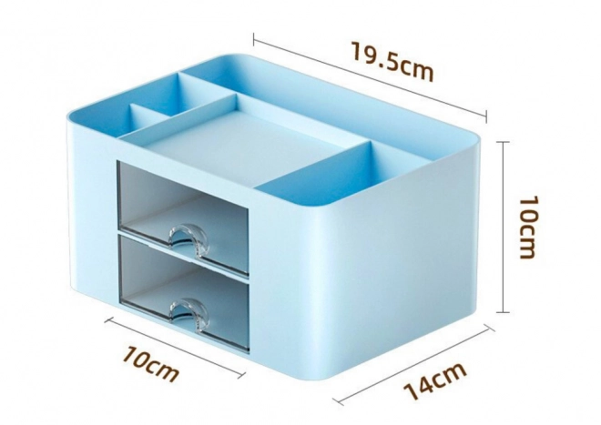 Desk Organizer with Drawers Blue