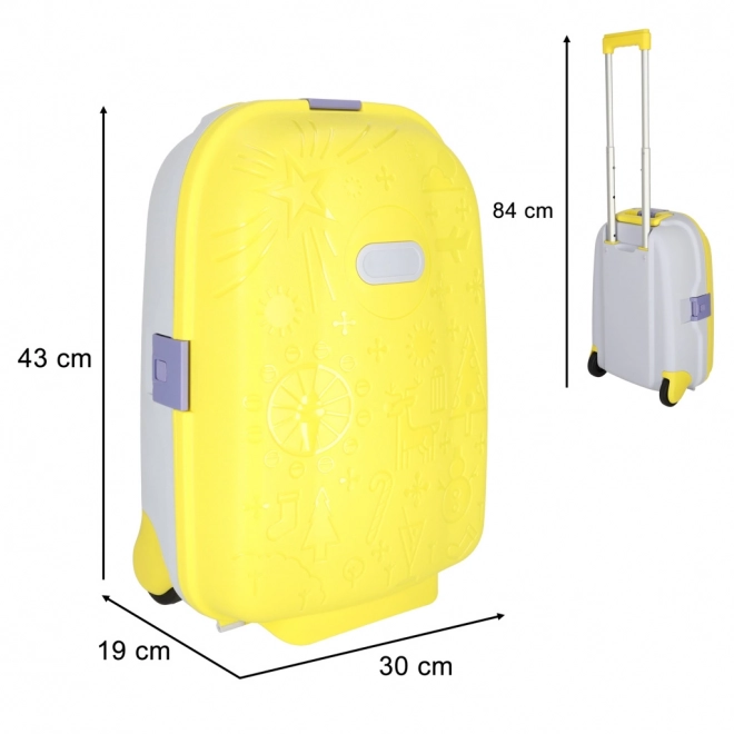 Children's Yellow Cabin Suitcase with LED Wheels