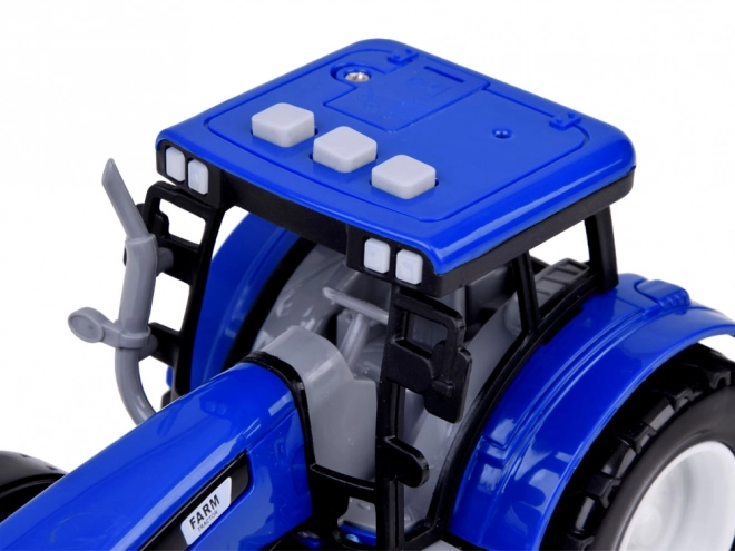 Blue Tractor Toy with Sounds and Lights for Kids