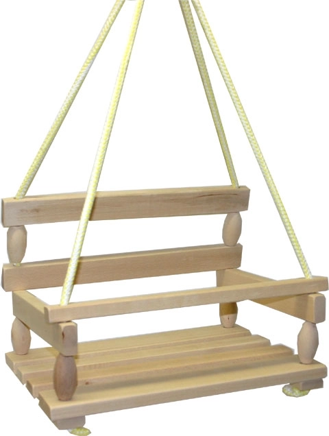 Wooden Swing with Safety Bar