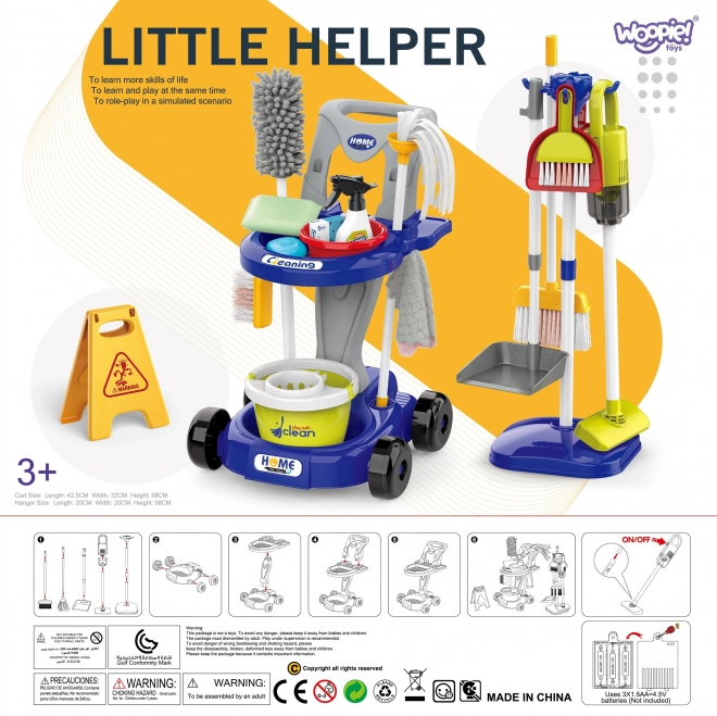 Woopie set pulizia carrello XXL 3 in 1 29 pezzi blu