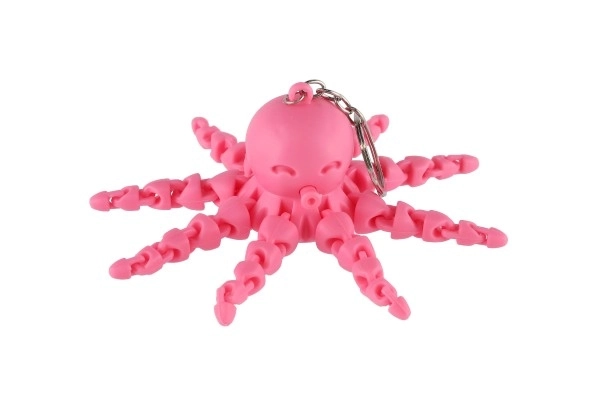 Colorful Flashing Octopus Keychain