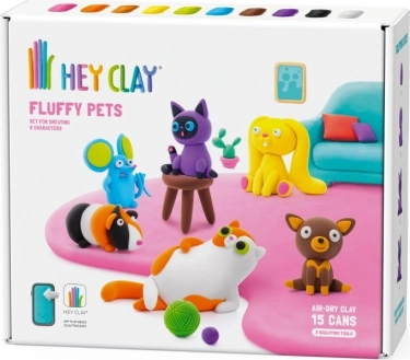 Modelliermasse HEY CLAY Niedliche Haustiere, Set mit 15 Bechern