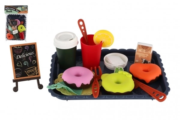 Kitchen Set with Plastic Dishes and Foods