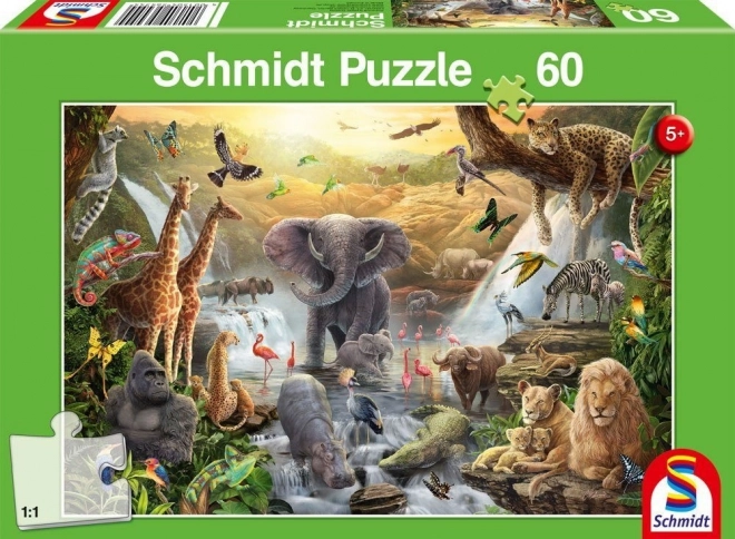 African Animals Puzzle by SCHMIDT - 60 Pieces