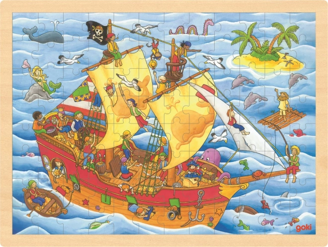 Wooden Pirate Puzzle 96 Pieces