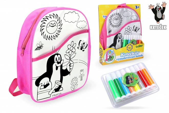 Coloring Backpack with Krtek and Washable Markers