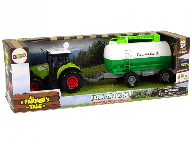 Toy Tractor with Tanker Trailer for Kids