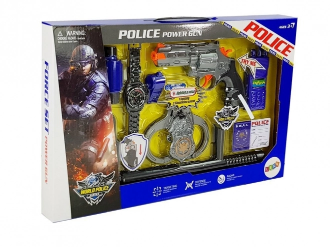 Police Playset with Handcuffs, Whistle, Watch & Badge