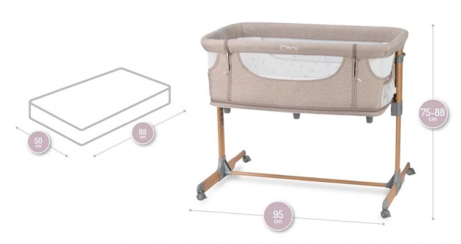 Multifunctional 3-in-1 Baby Crib MoMi Smart Bed Beige