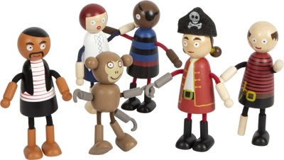 Pirate Crew Flexible Dolls Set