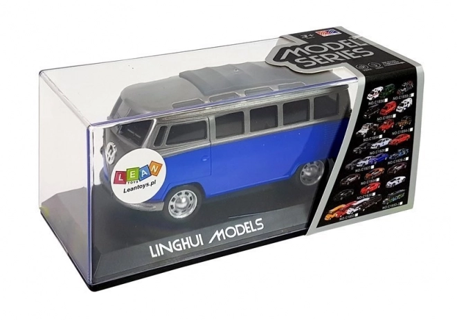 Friction Powered Blue Toy Bus with Light and Sound