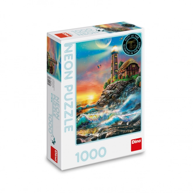 Dino Neon Glow Lighthouse Puzzle 1000 Pieces